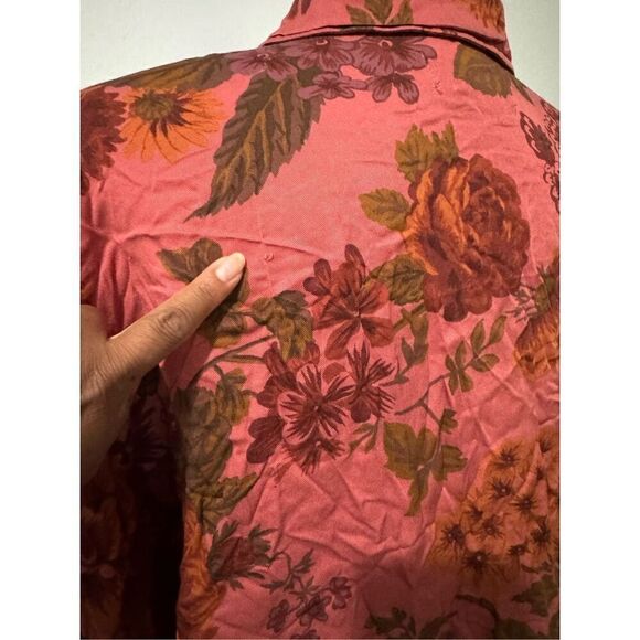 Anthropologie Dolman sleeve floral print button front shirt M - Picture 5 of 7